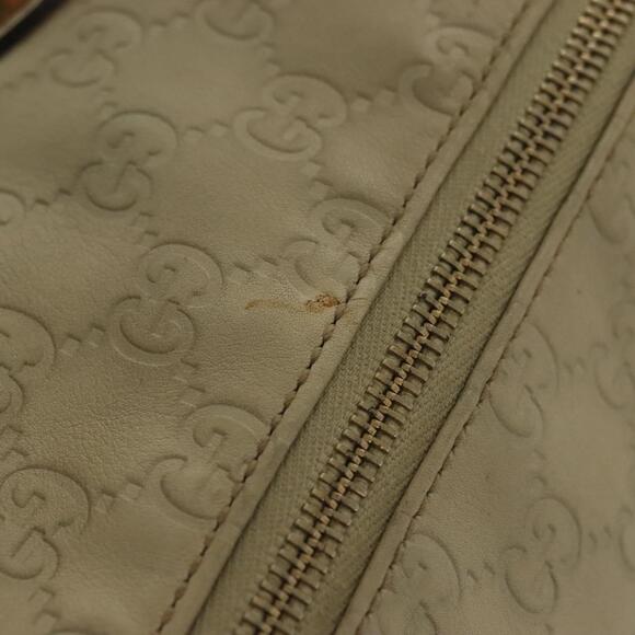 GUCCI GG Canvas Guccissima Hand Bag Leather Ivory Gold - Picture 8 of 16